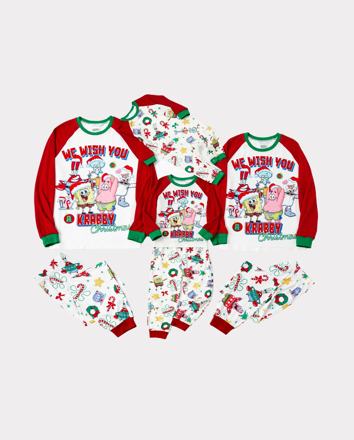 PatPat SpongeBob SquarePants Matching Family Christmas Pajamas Patrick Print Red