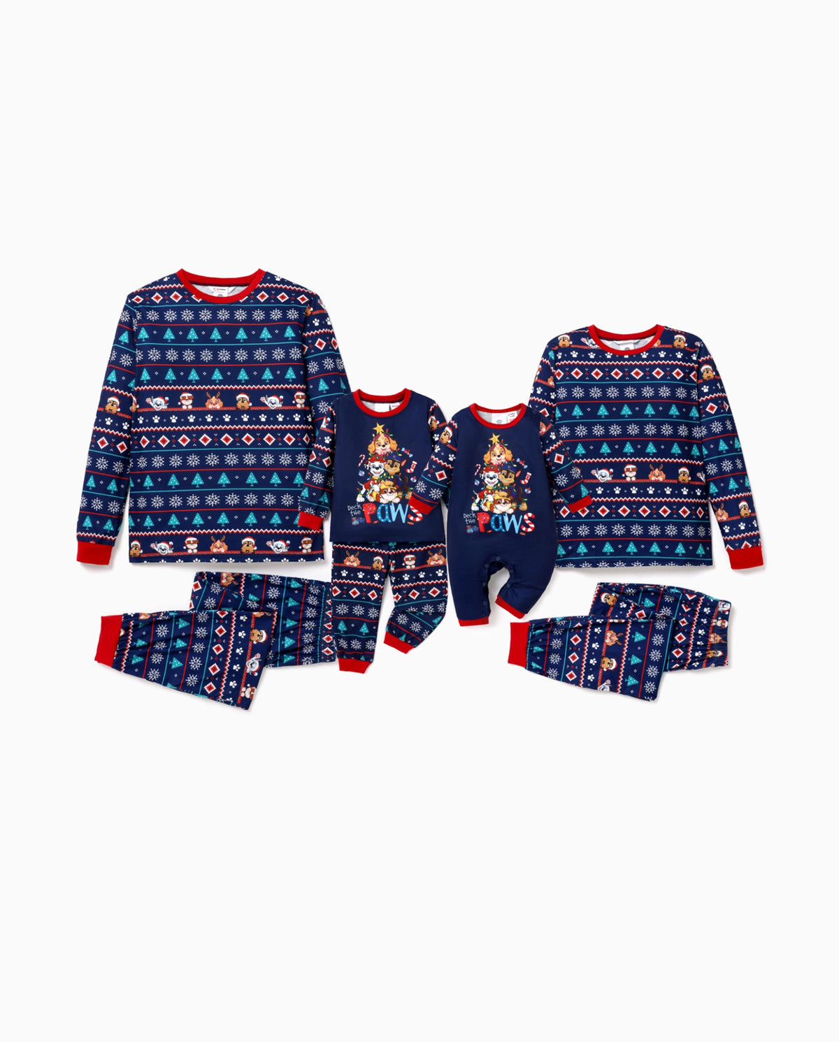 PatPat PAW Patrol Matching Family Christmas Pajamas Fair Isle Navy
