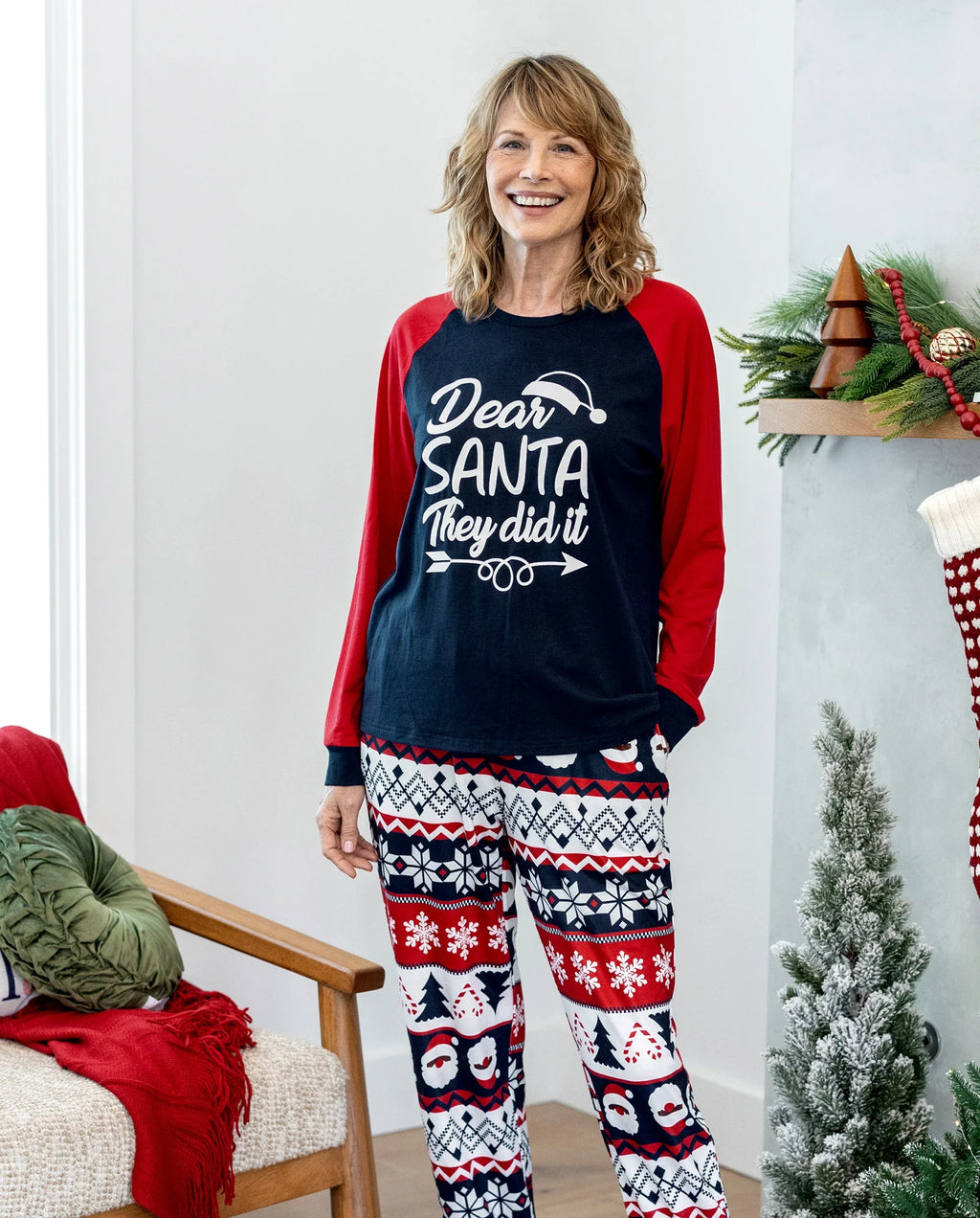 PatPat Family Matching Christmas Pajamas Glow in the Dark Navy