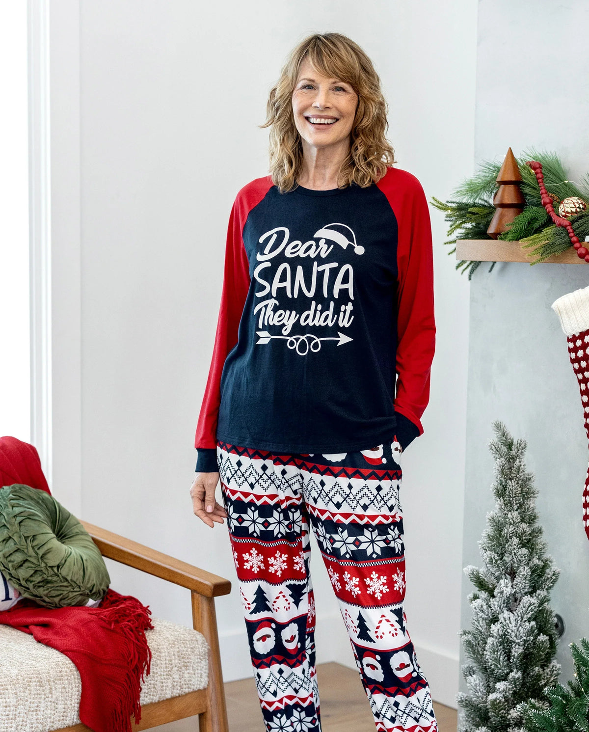 PatPat Family Matching Christmas Pajamas Glow in the Dark Navy