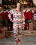 PatPat Family Matching Christmas Pajamas Fair Isle Red & White