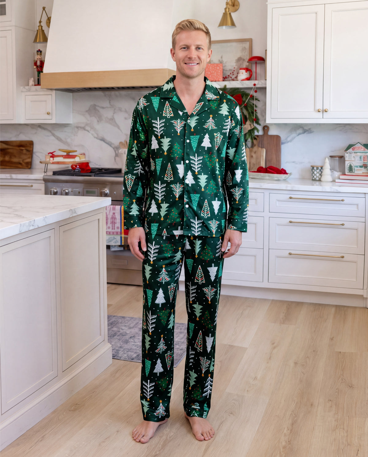PatPat Family Matching Christmas Pajamas Christmas Tree Print Dark Green