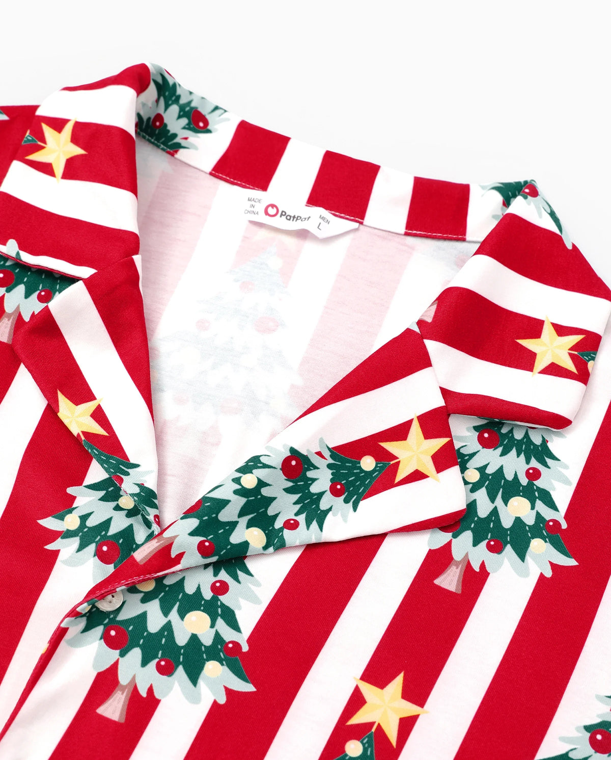 PatPat Matching Family Christmas Pajamas Christmas Tree Print Red