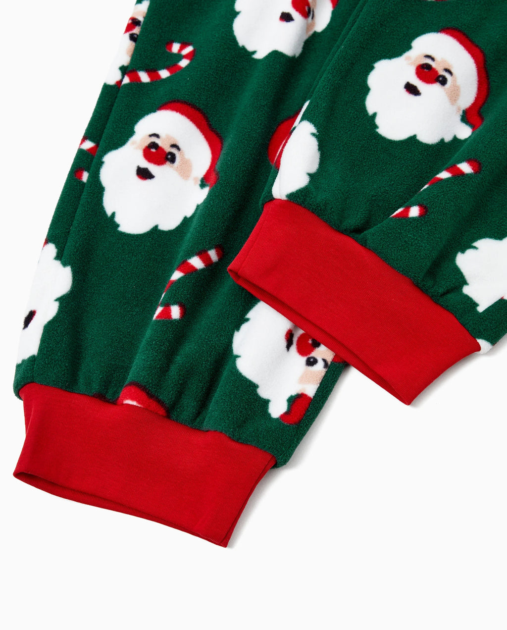 PatPat Matching Family Christmas Pajamas Santa Claus Print Fleece Green