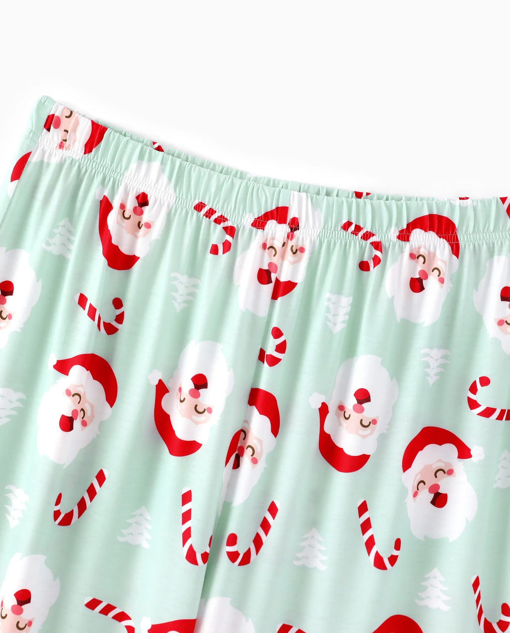 PatPat Matching Family Christmas Pajamas Santa Claus Print Collared Green