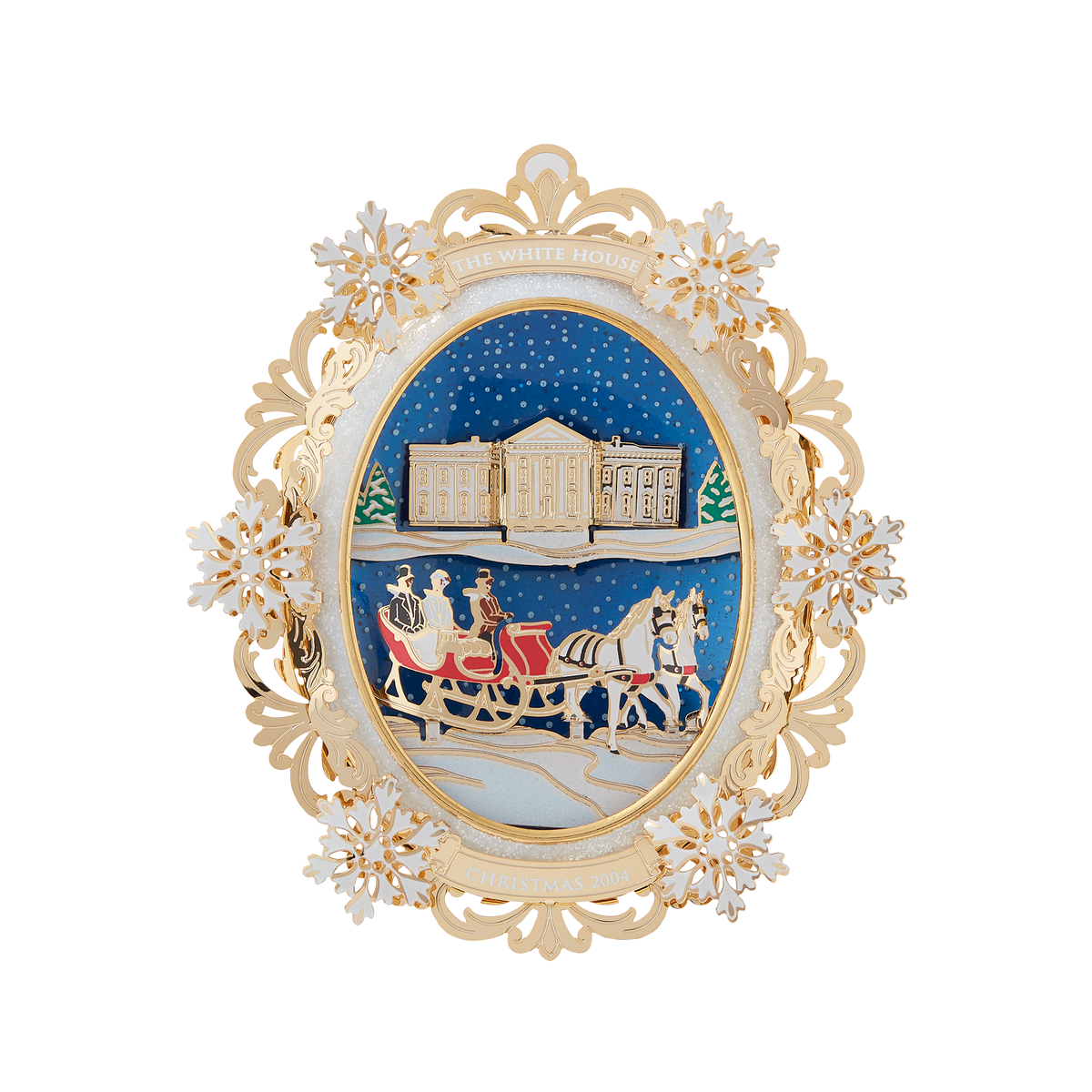2004 White House Christmas Ornament, A First Family's Sleigh Ride