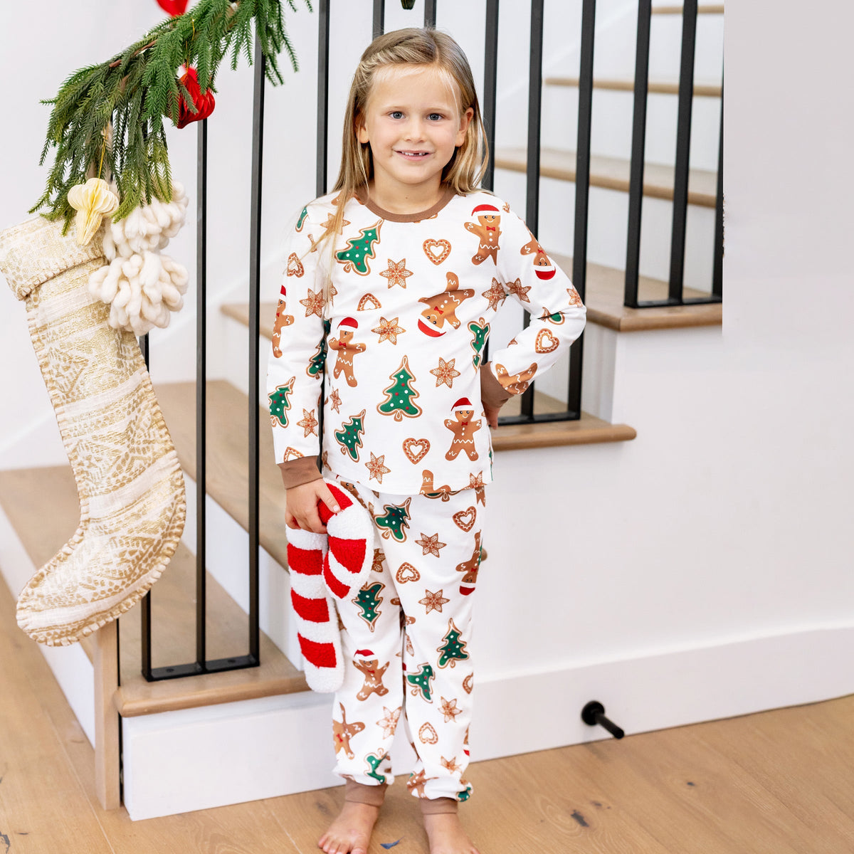 PatPat Family Matching Christmas Pajamas Gingerbread & Christmas Tree Brown