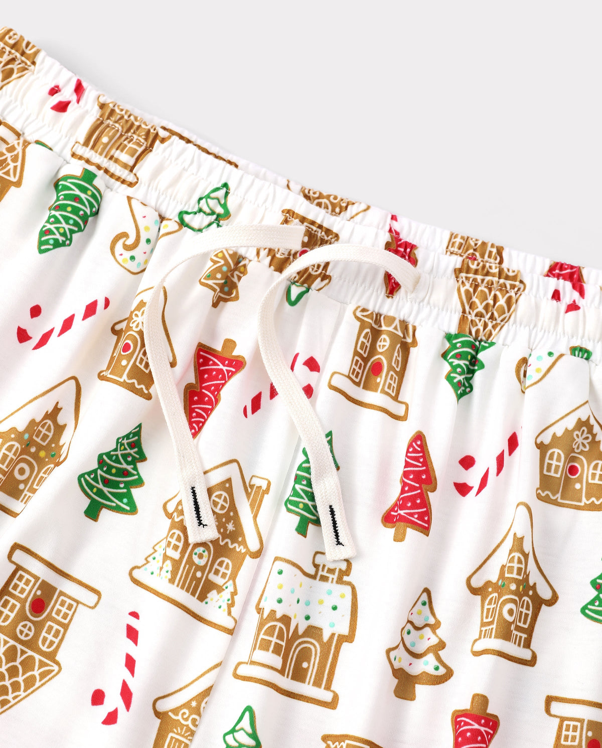 PatPat Matching Family Christmas Pajamas Gingerbread House & Christmas Tree Print Red
