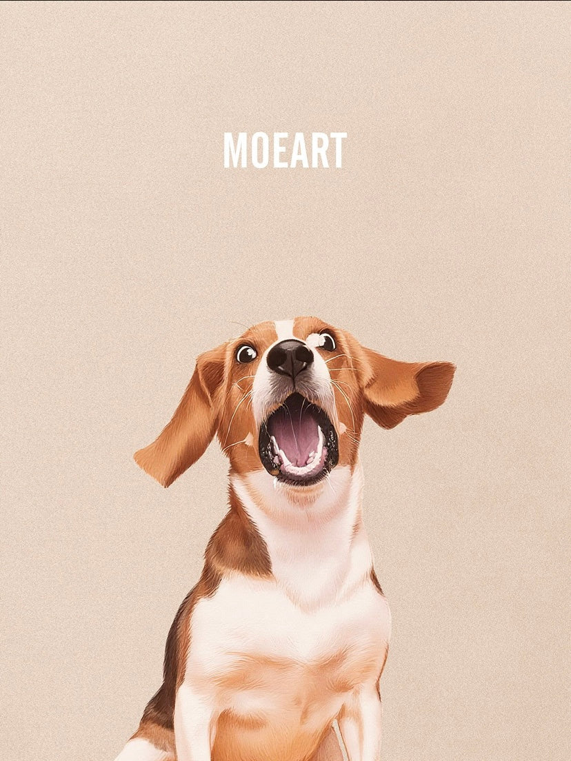 Premium Textured Custom Pet Portrait with Name(One Pet)