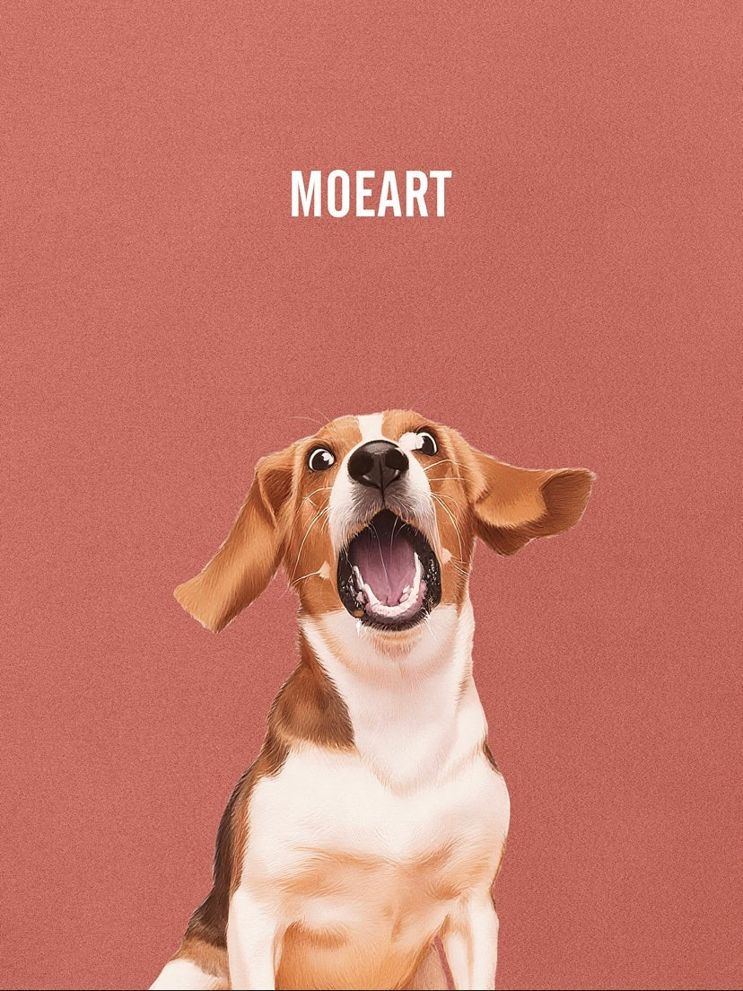 Premium Textured Custom Pet Portrait with Name(One Pet)