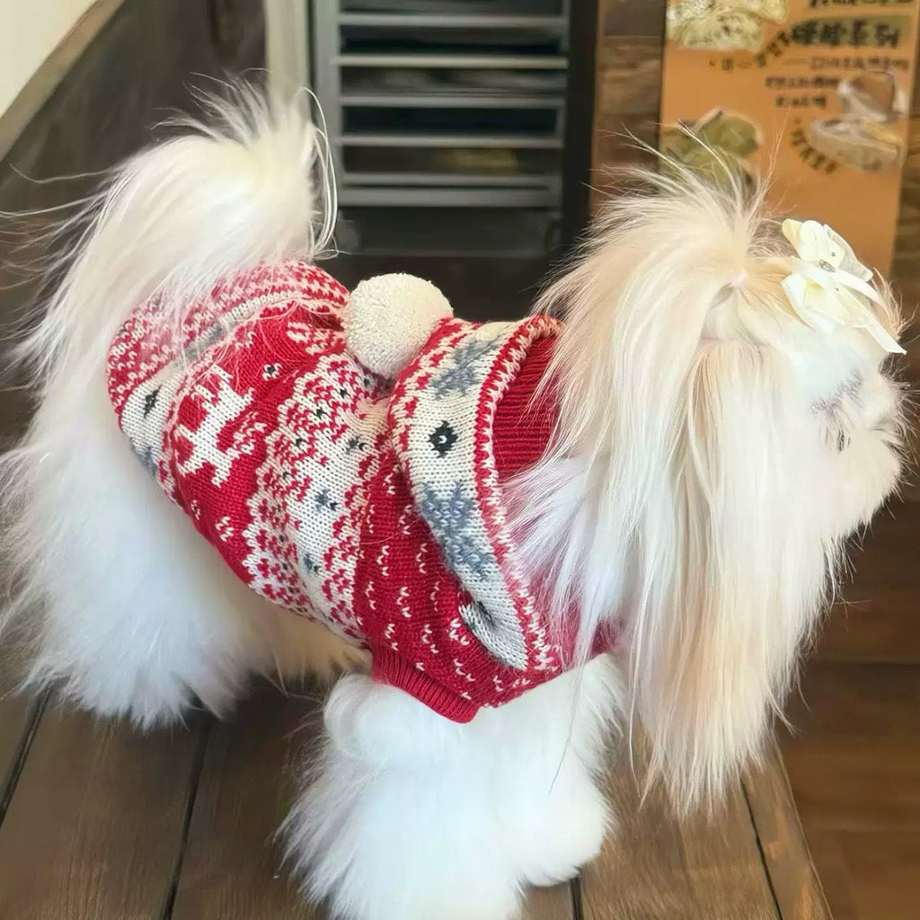 Christmas Elk Warm Knitted Dog Cat Hoodie