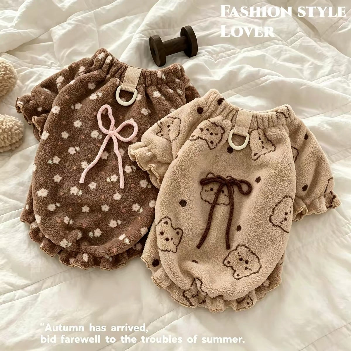 Fleece Soft Bow Two/Four legged Clothes