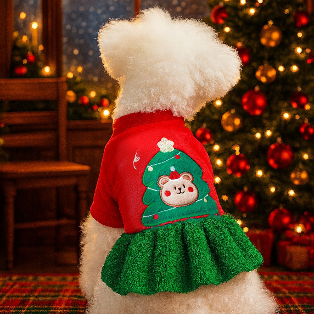Christmas Tree Pattern Dog Cat Dress