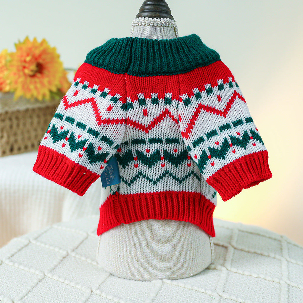 Christmas Elk/Bear Printed Knitted Dog Cat Sweater