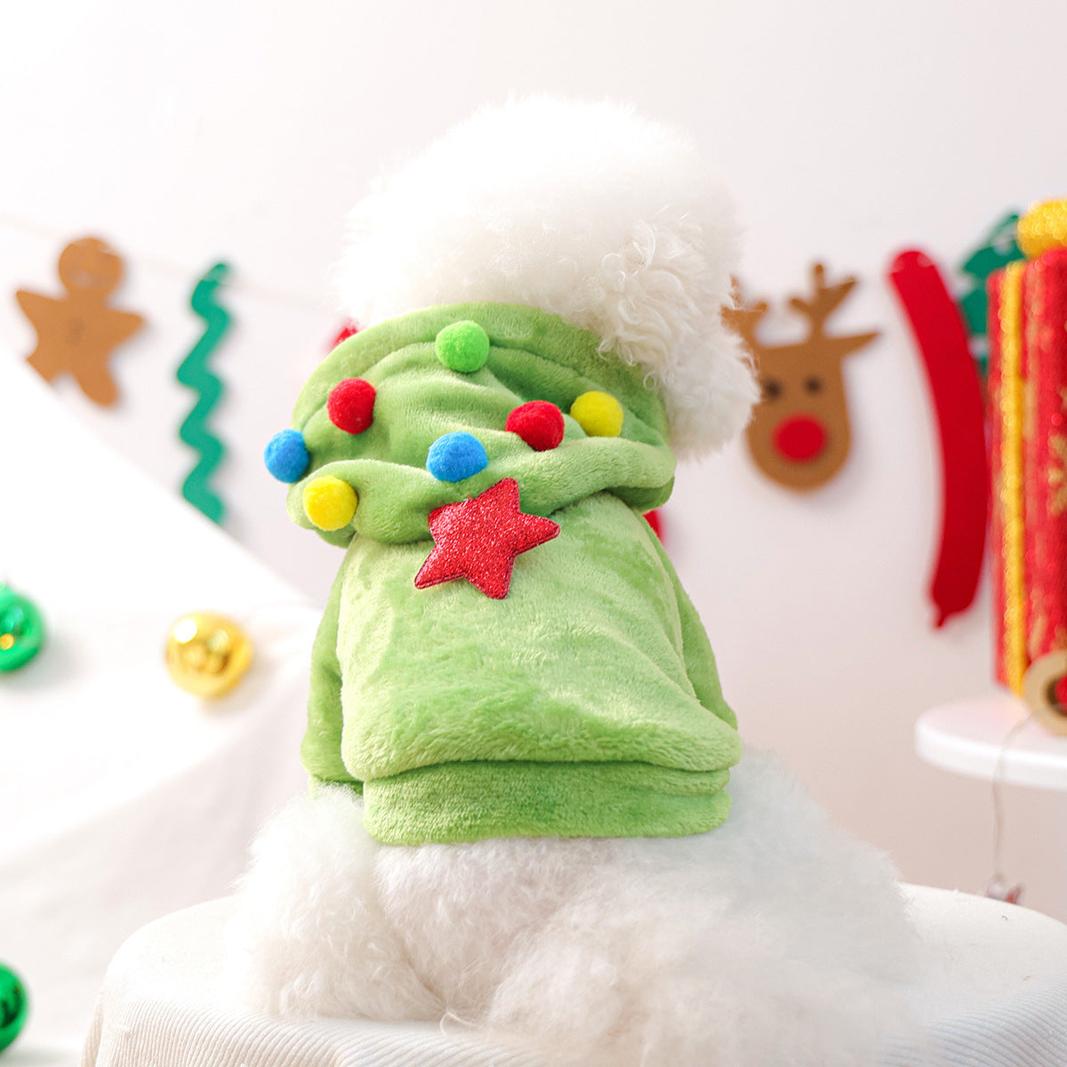 Christmas Tree Fleece Hooded Dog Cat Hoodie