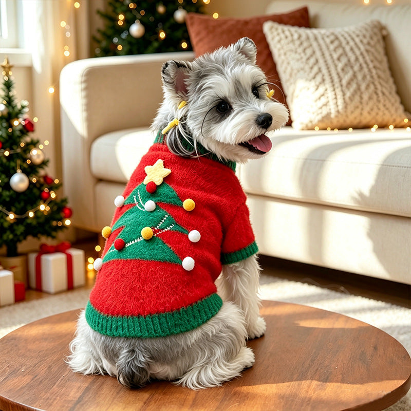 Christmas Tree Dot Decor Dog Cat Sweater