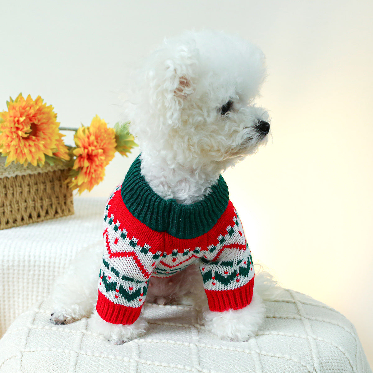 Christmas Elk/Bear Printed Knitted Dog Cat Sweater