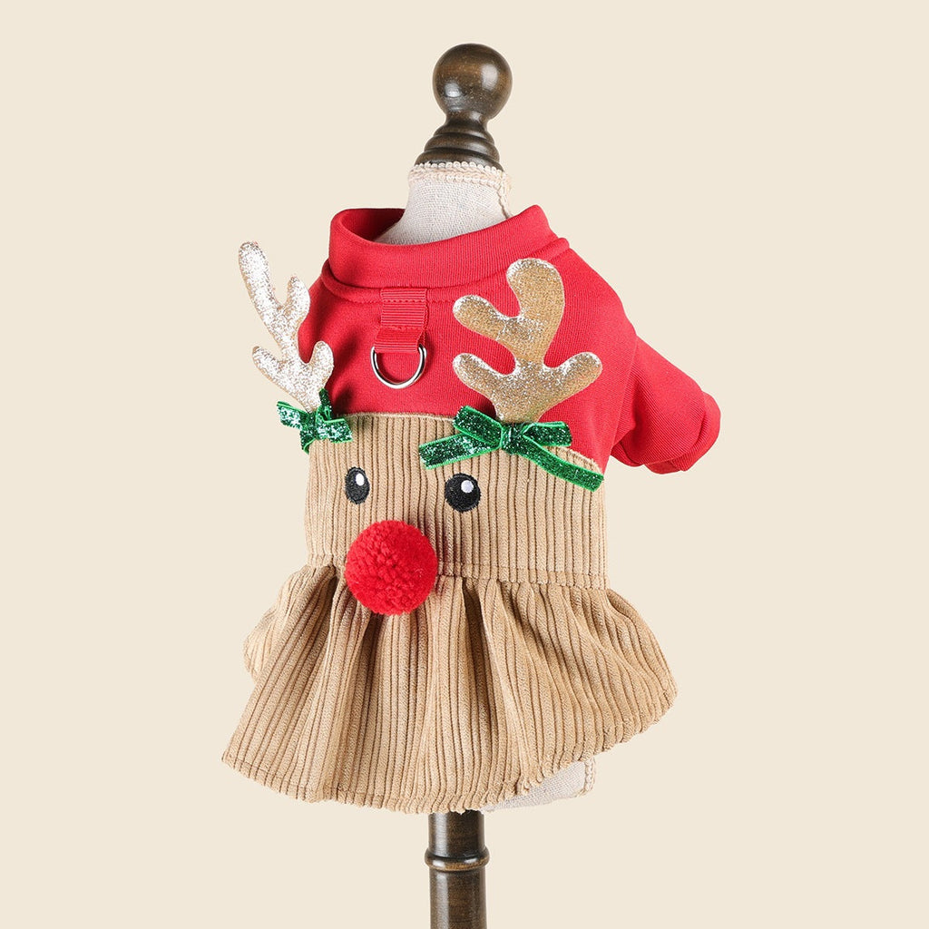 Christmas Elk Shape Dog Cat Dress Harness