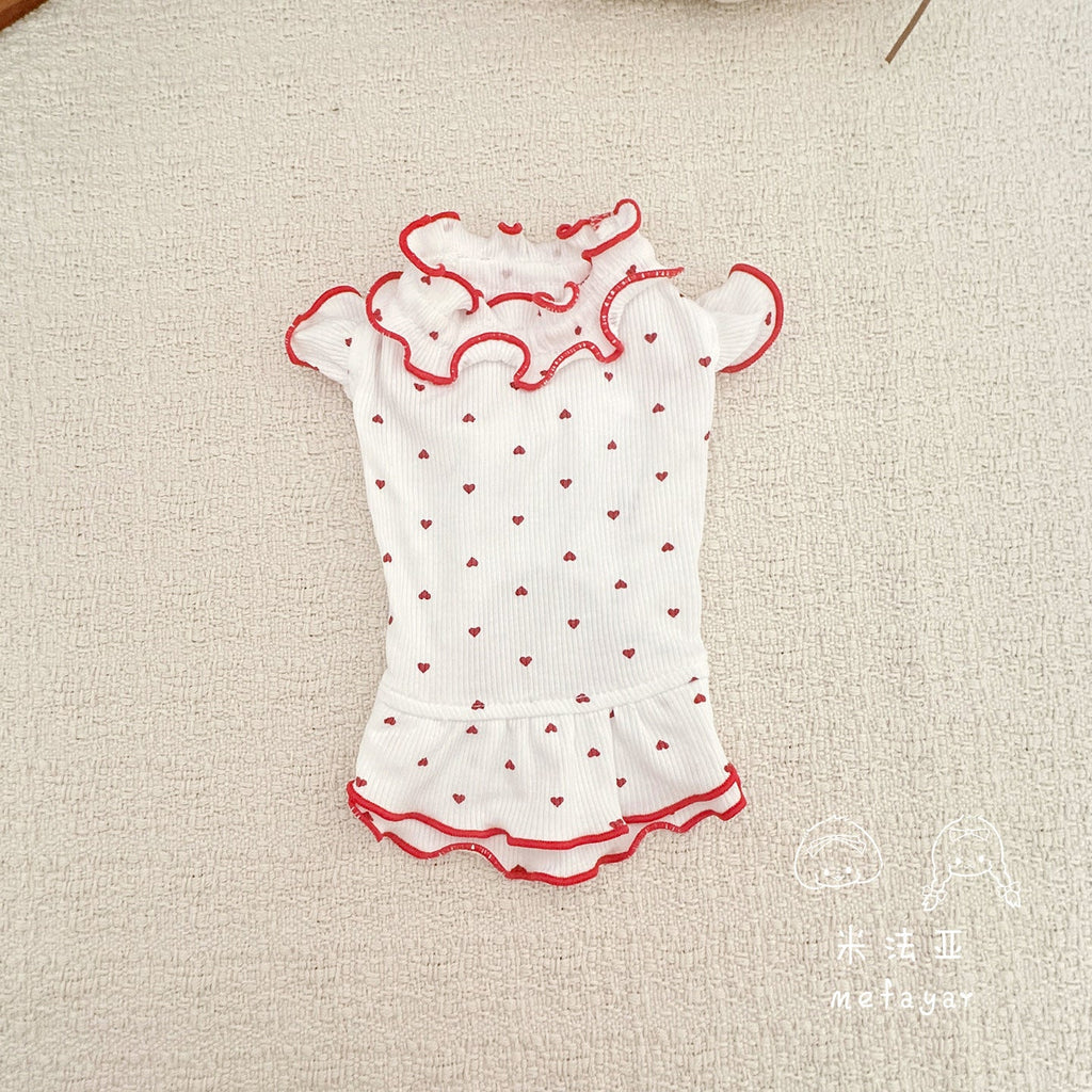 Sweet Heart Ruffled Dog Cat Dress/Jumpsuits
