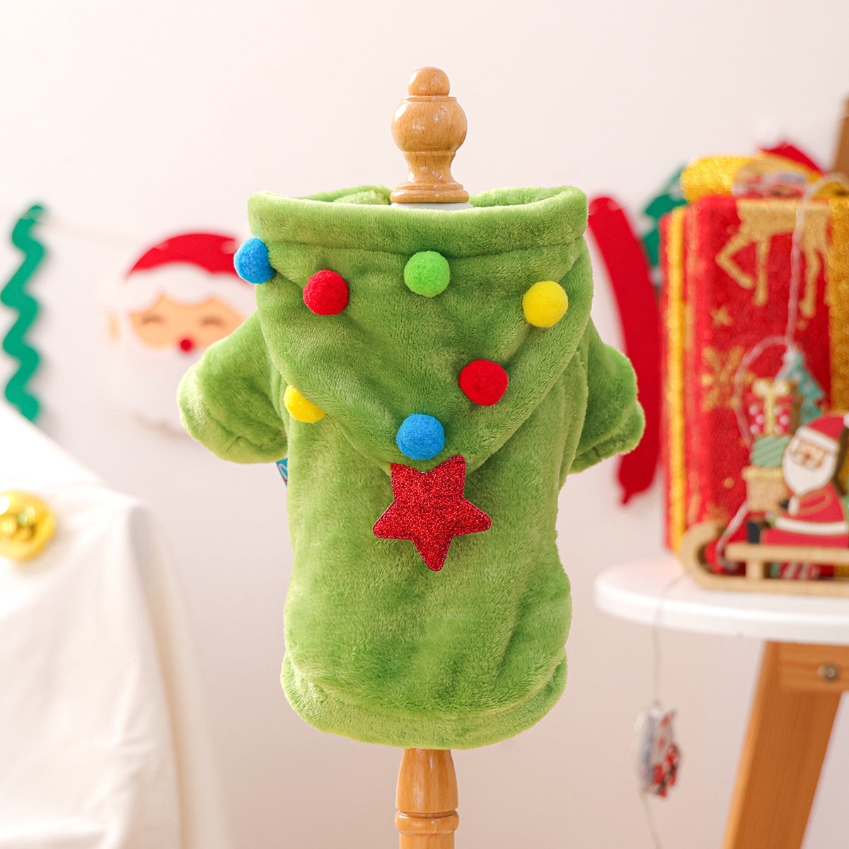 Christmas Tree Fleece Hooded Dog Cat Hoodie