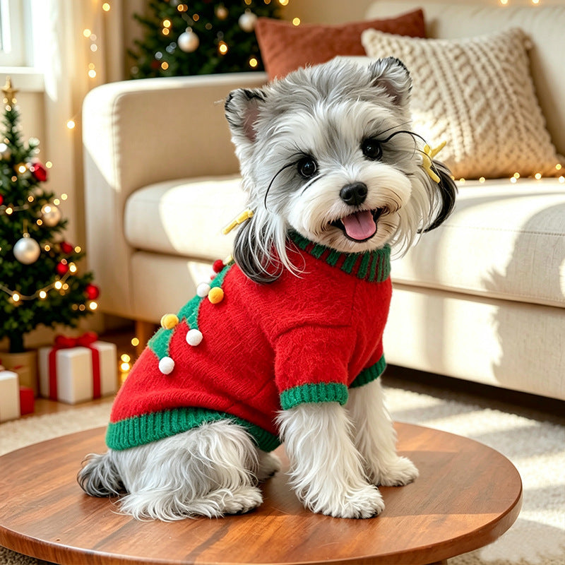Christmas Tree Dot Decor Dog Cat Sweater