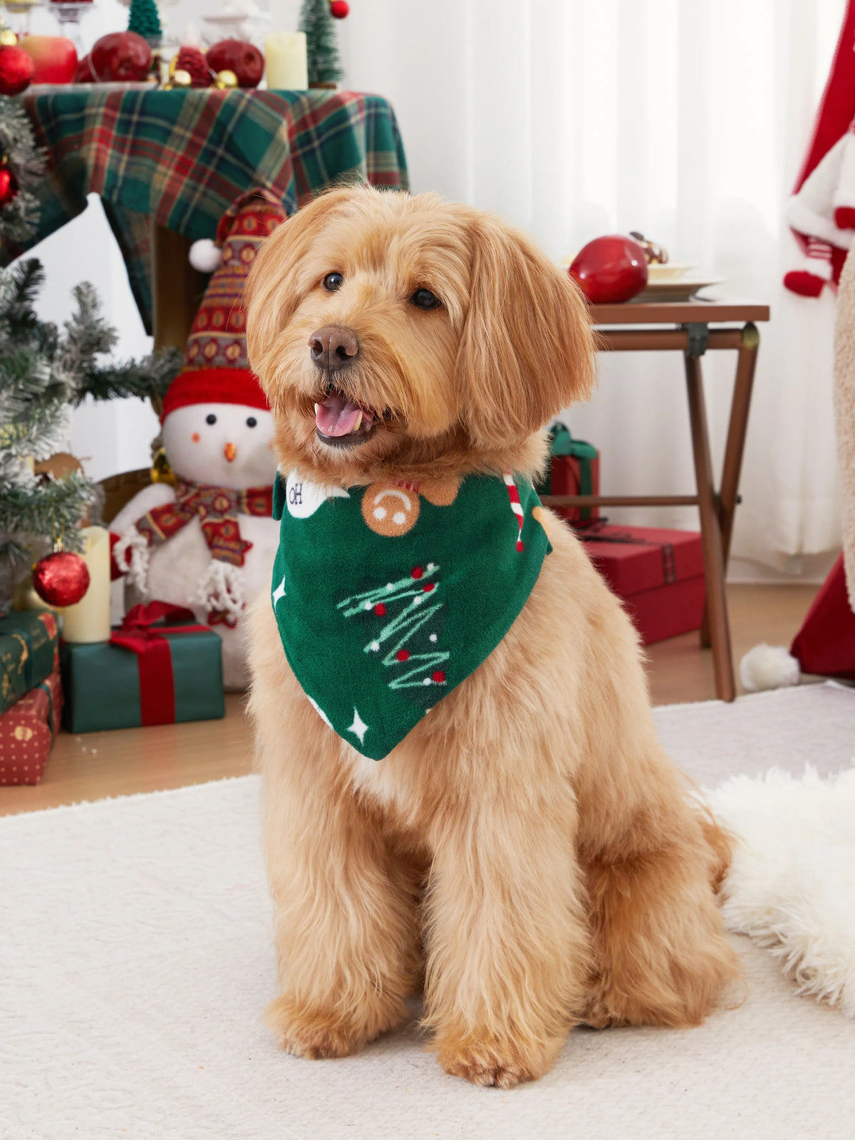 PatPat Family Matching Christmas Pajamas Gingerbread Print Fleece Green