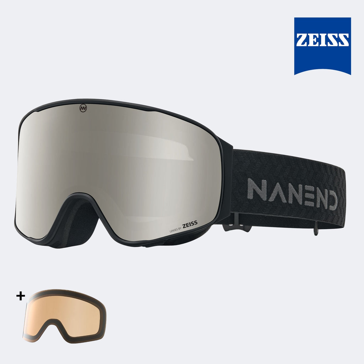 Transient-Dual ZEISS Lens Anti-Fog Bamboo Textured Straps Ski Goggles NG24Pro